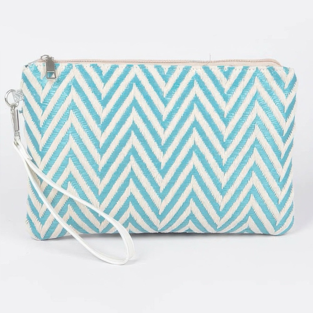 Faux Straw Pouch Bag